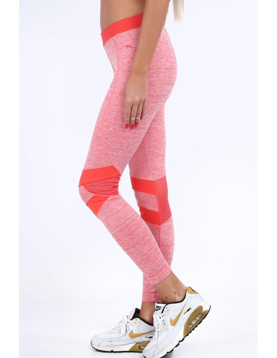 Fitted sports leggings in coral color MR13015 - Online store - Boutique